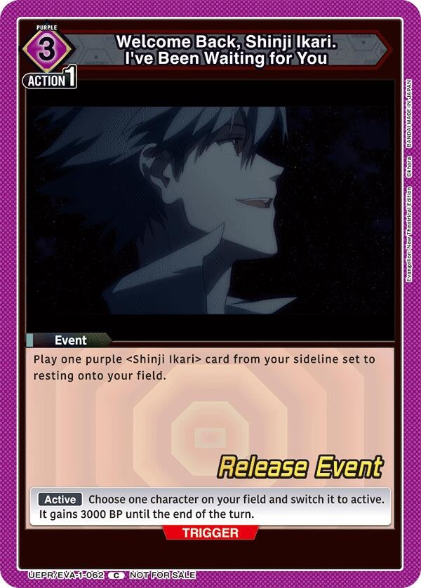 Image for Welcome Back, Shinji Ikari. I've Been Waiting for You (UEPR/EVA-1-062) (UE15BT: Evangelion: New Theatrical Edition Release Event Cards) (UE15BT_RE) - Union Arena