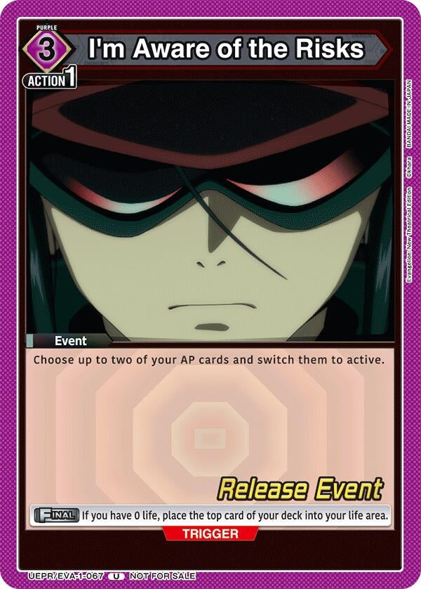 Image for I'm Aware of the Risks (UEPR/EVA-1-067) (UE15BT: Evangelion: New Theatrical Edition Release Event Cards) (UE15BT_RE) - Union Arena