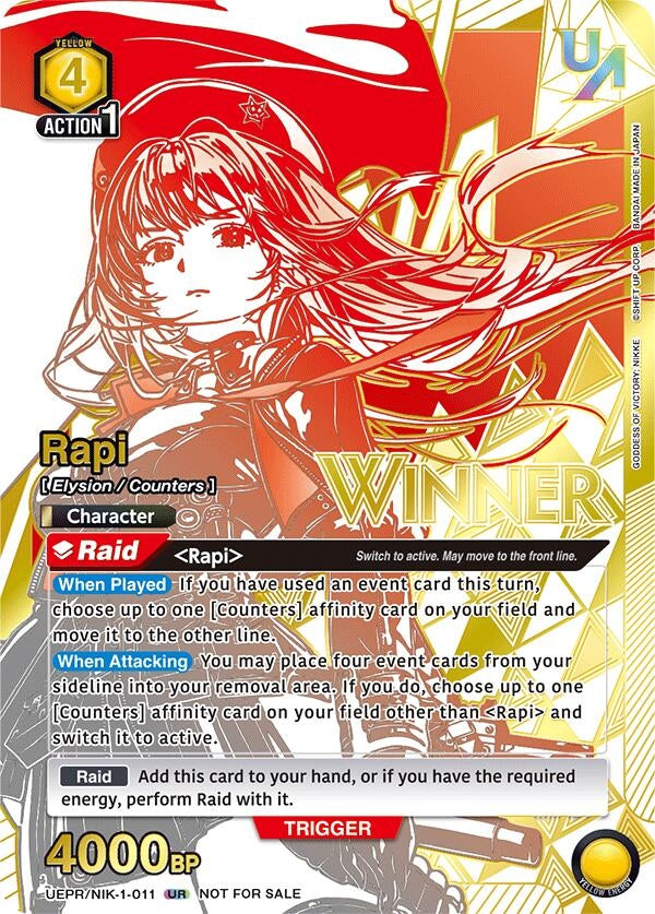 Image for Rapi (011) (Winner) (UEPR/NIK-1-011) (Union Arena Promotion Cards) (UEPR) - Union Arena
