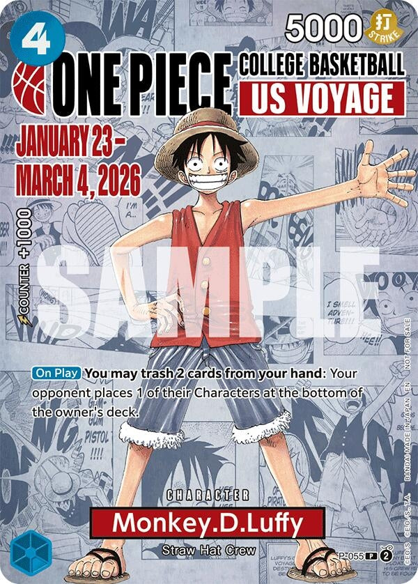 Image for Monkey.D.Luffy (055) (College Basketball US Voyage) (P-055) (One Piece Promotion Cards) (OP-PR) - One Piece Card Game