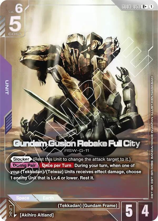 Image for Gundam Gusion Rebake Full City (R+) (GD03-053) (Steel Requiem) (GD03) - Gundam Card Game