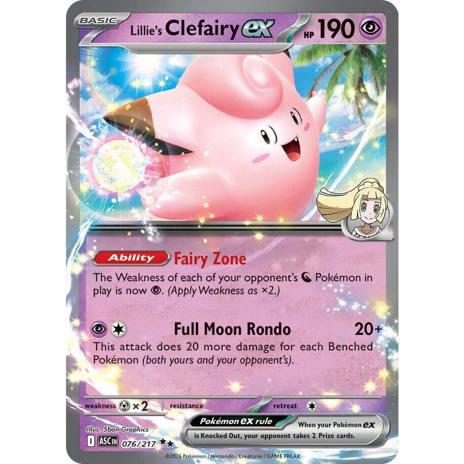 Image for Lillie's Clefairy ex (076/217) (ME: Ascended Heroes) - Pokemon