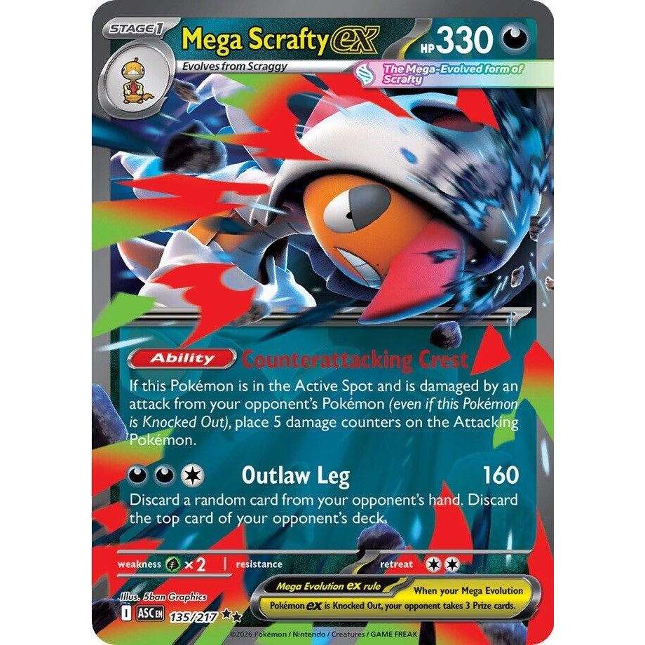 Image for Mega Scrafty ex (135/217) (ME: Ascended Heroes) - Pokemon