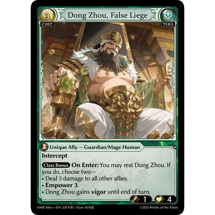 Image for Dong Zhou, False Liege (220) (Mortal Ambition Alter Edition) - Grand Archive TCG