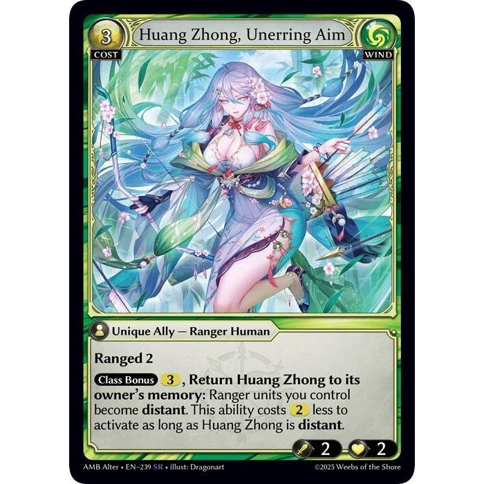 Image for Huang Zhong, Unerring Aim (239) (Mortal Ambition Alter Edition) - Grand Archive TCG