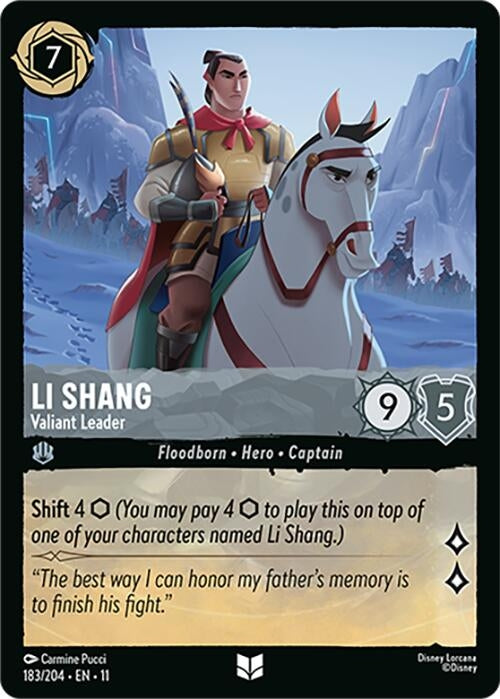 Image for Li Shang - Valiant Leader (183/204) (Winterspell) (11) - Disney Lorcana