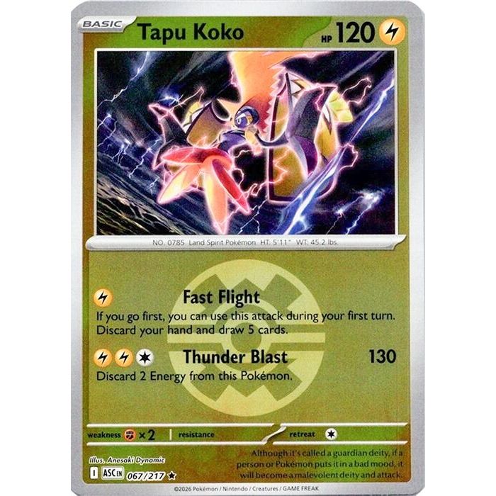 Image for Tapu Koko (Quick Ball) (067/217) (ME: Ascended Heroes) - Pokemon