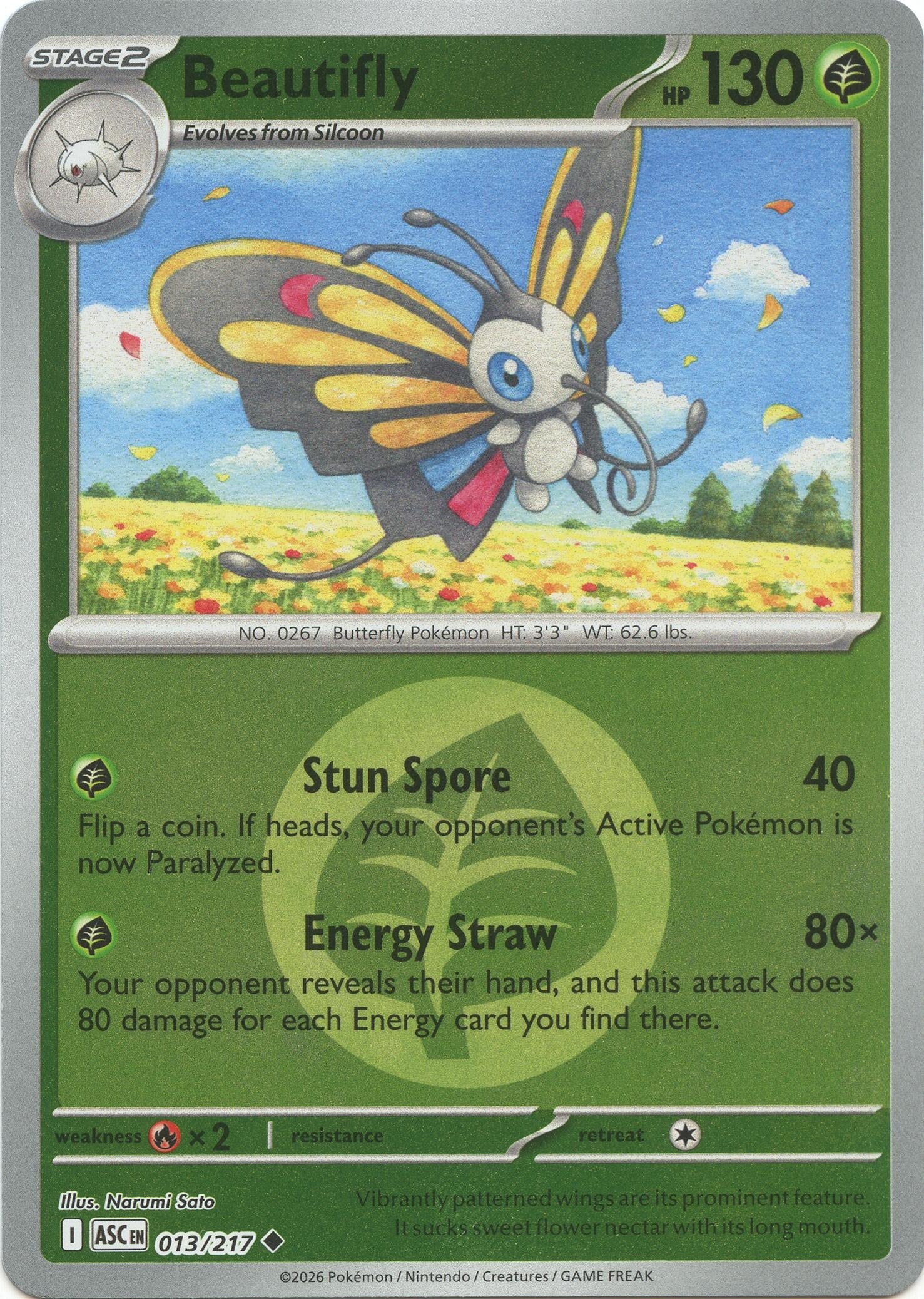 Image for Beautifly - 013/217 (Energy Symbol Pattern) (013/217) (ME: Ascended Heroes) - Pokemon
