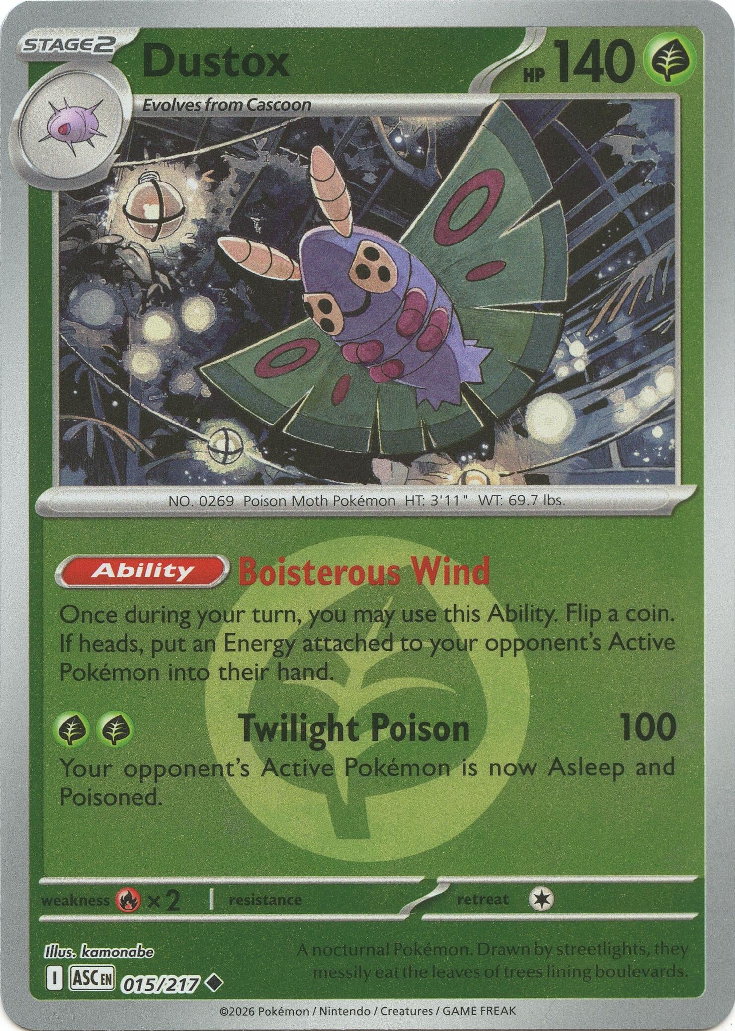 Image for Dustox - 015/217 (Energy Symbol Pattern) (015/217) (ME: Ascended Heroes) - Pokemon
