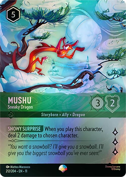 Image for Mushu - Sneaky Dragon (Epic) (212/204) (Winterspell) (11) - Disney Lorcana