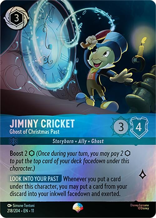 Image for Jiminy Cricket - Ghost of Christmas Past (Epic) (218/204) (Winterspell) (11) - Disney Lorcana