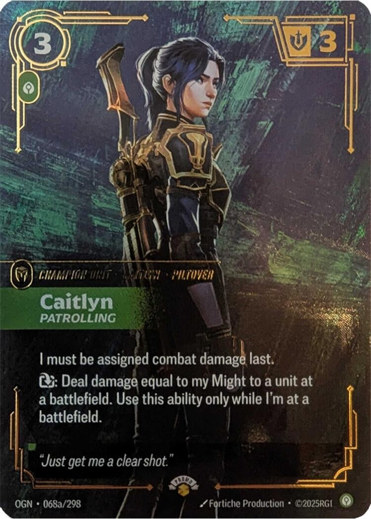 Image for Caitlyn - Patrolling (068a/298) (Riftbound Promotional Cards) (PR) - Riftbound: League of Legends Trading Card Game