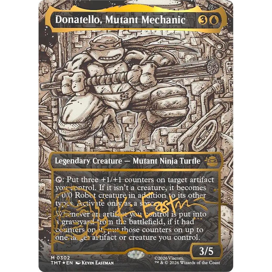 Image for Donatello, Mutant Mechanic (Borderless) (Gold-Stamped Signature) (302) (Teenage Mutant Ninja Turtles) - Magic: The Gathering