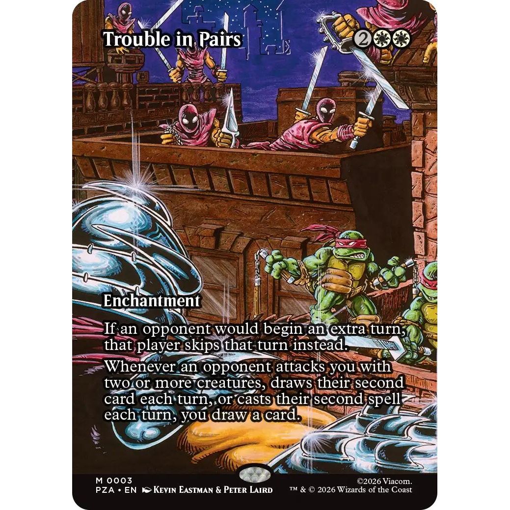 Image for Trouble in Pairs (Borderless) (3) (Teenage Mutant Ninja Turtles Source Material) - Magic: The Gathering