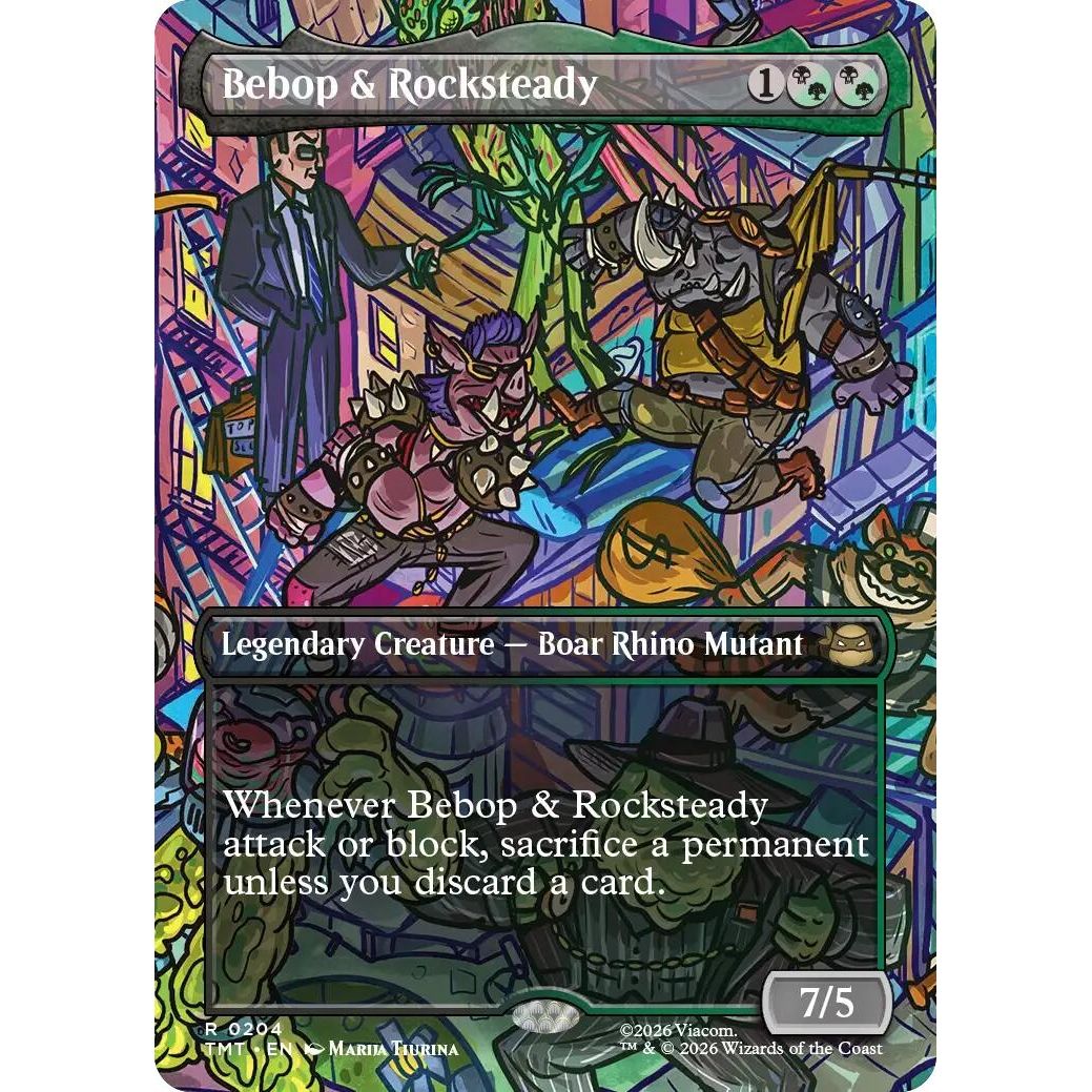 Image for Bebop & Rocksteady (Borderless) (204) (Teenage Mutant Ninja Turtles) - Magic: The Gathering
