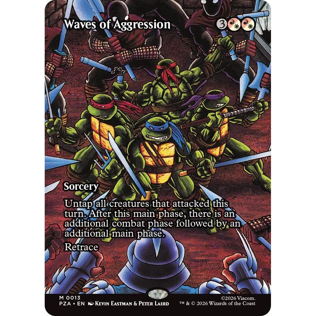 Image for Waves of Aggression (Borderless) (13) (Teenage Mutant Ninja Turtles Source Material) - Magic: The Gathering