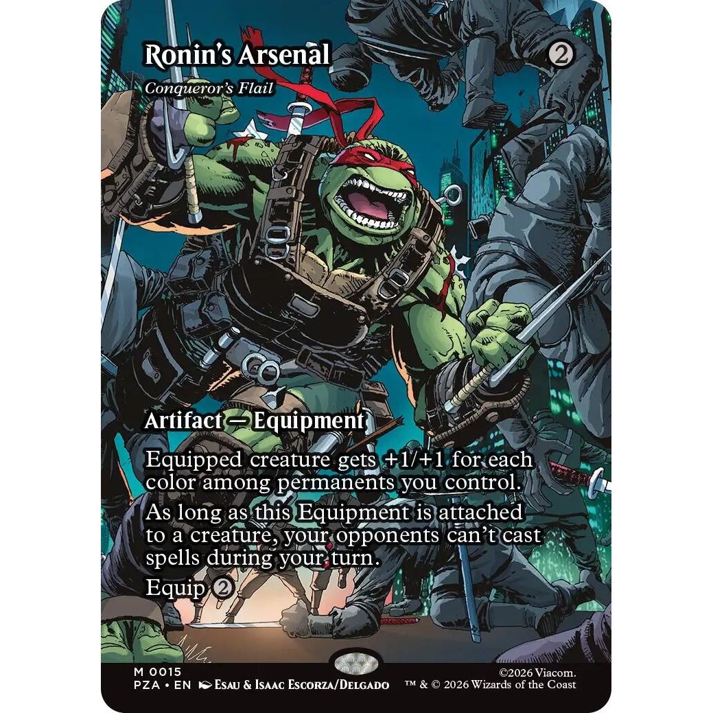 Image for Ronin's Arsenal - Conqueror's Flail (Borderless) (15) (Teenage Mutant Ninja Turtles Source Material) - Magic: The Gathering