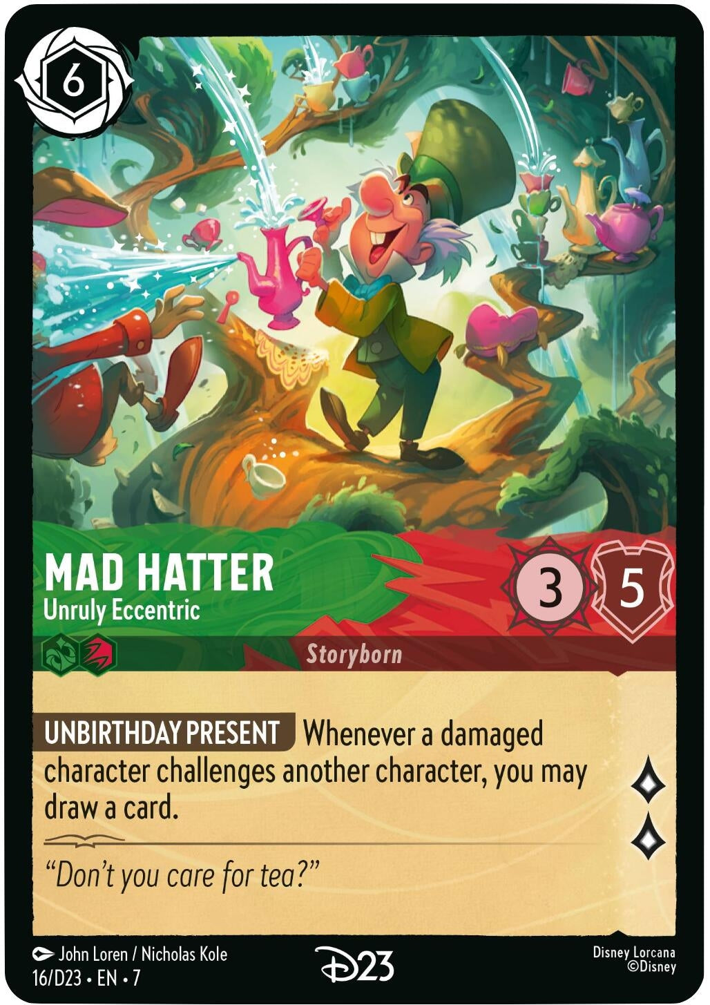 Image for Mad Hatter - Unruly Eccentric (16) (D23 Promos) (D23) - Disney Lorcana