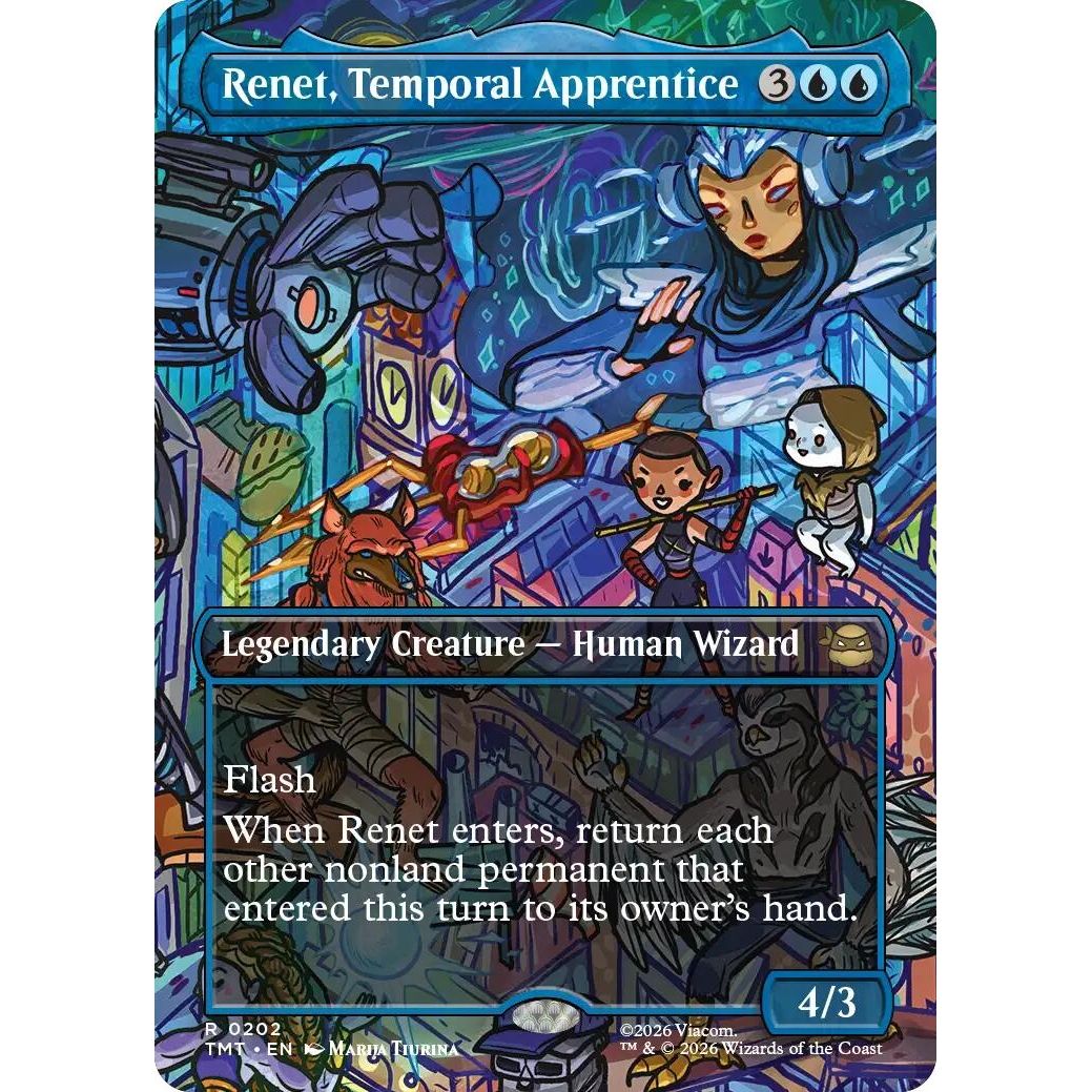 Image for Renet, Temporal Apprentice (Borderless) (202) (Teenage Mutant Ninja Turtles) - Magic: The Gathering