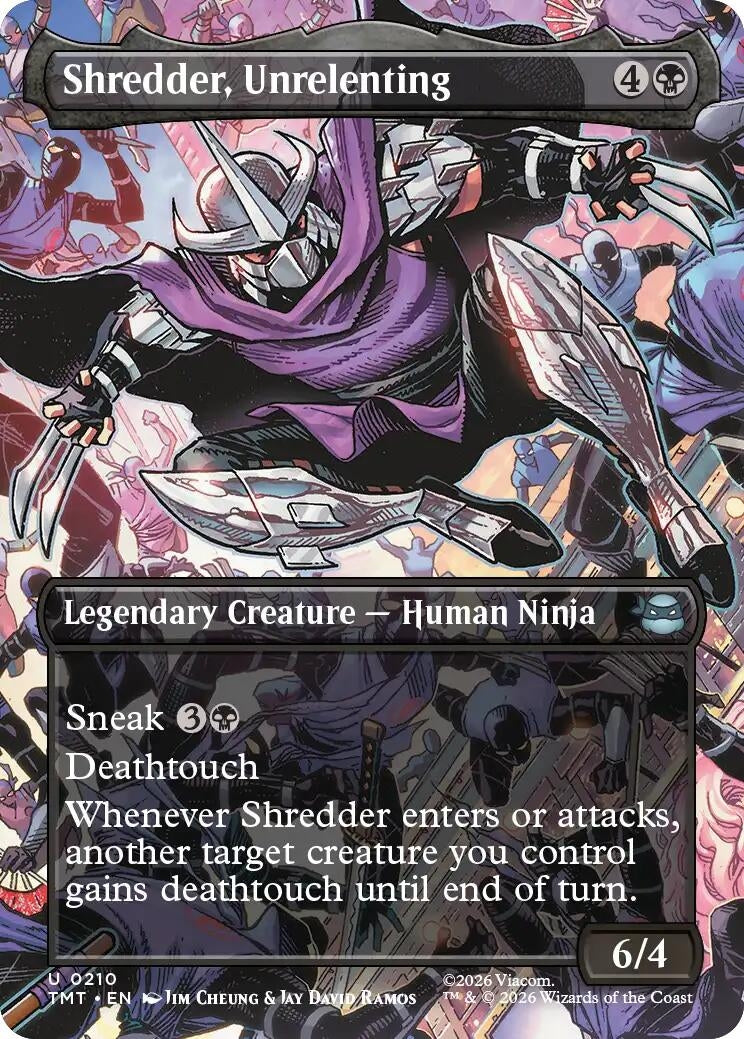 Image for Shredder, Unrelenting (Borderless) (210) (Teenage Mutant Ninja Turtles) - Magic: The Gathering