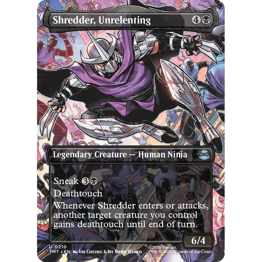 Image for Shredder, Unrelenting (Borderless) (210) (Teenage Mutant Ninja Turtles) - Magic: The Gathering