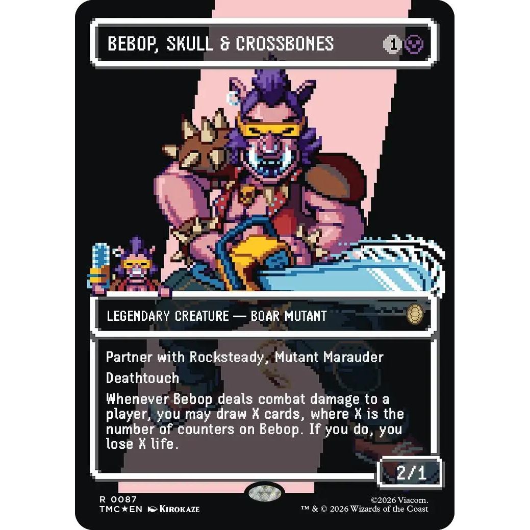 Image for Bebop, Skull & Crossbones (Borderless) (Surge Foil) (87) (Teenage Mutant Ninja Turtles) - Magic: The Gathering