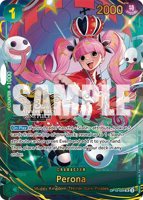 Image for Perona (Japanese Version 3rd Anniversary Set) (OP12-034) (One Piece Promotion Cards) (OP-PR) - One Piece Card Game