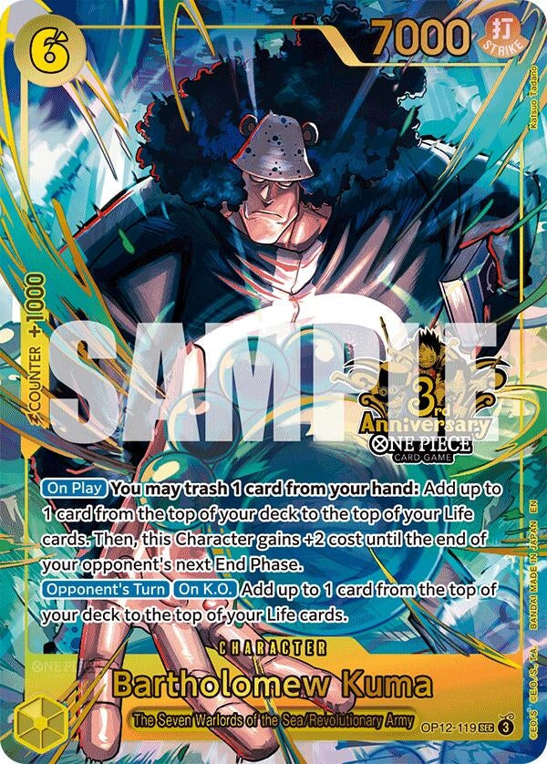 Image for Bartholomew Kuma (Japanese Version 3rd Anniversary Set) (OP12-119) (One Piece Promotion Cards) (OP-PR) - One Piece Card Game