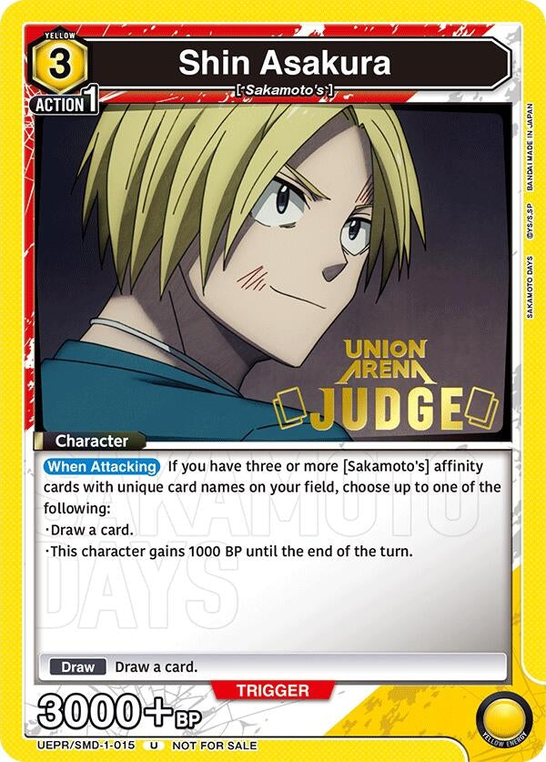 Image for Shin Asakura (015) (Judge) (UEPR/SMD-1-015) (Union Arena Promotion Cards) (UEPR) - Union Arena