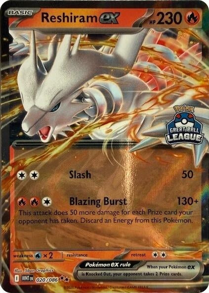 Image for Reshiram ex (Great Ball League) (020/086) (League & Championship Cards) (PR) - Pokemon