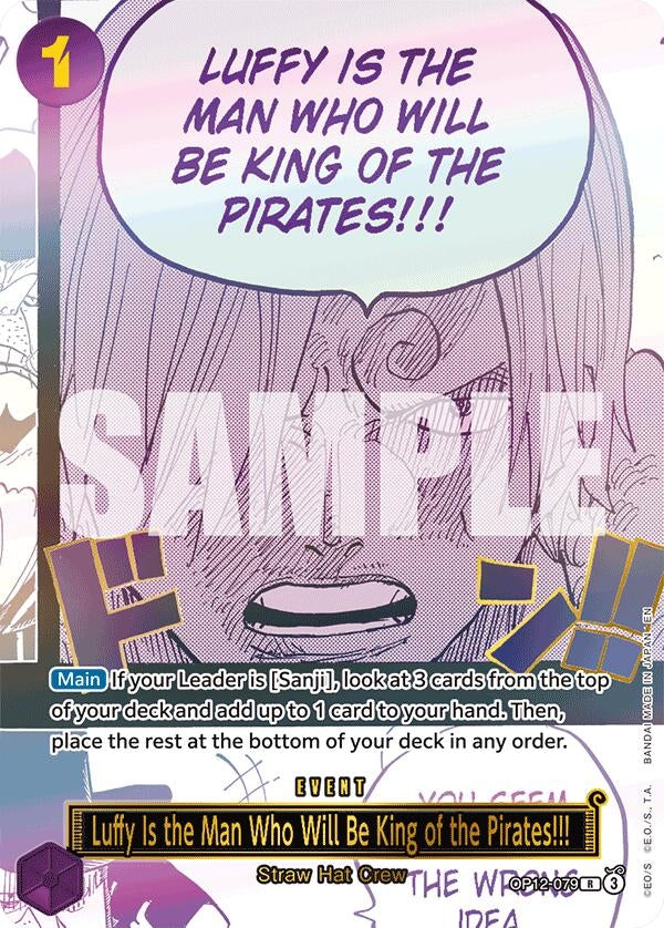 Image for Luffy Is the Man Who Will Be King of the Pirates!!! (Japanese Version 3rd Anniversary Set) (OP12-079) (One Piece Promotion Cards) (OP-PR) - One Piece Card Game