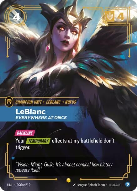 Image for LeBlanc - Everywhere At Once (Alternate Art) (090a/219) (Unleashed) (UNL) - Riftbound: League of Legends Trading Card Game