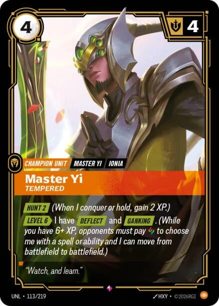 Master Yi - Tempered (113/219) (Unleashed) - PokeBox USA