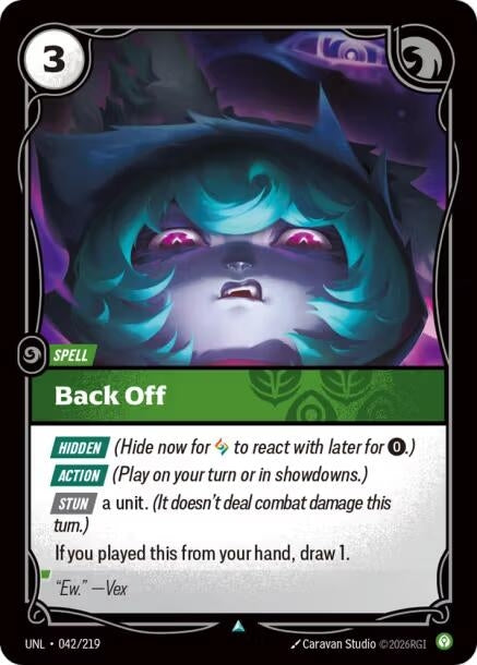 Image for Back Off (042/219) (Unleashed) (UNL) - Riftbound: League of Legends Trading Card Game