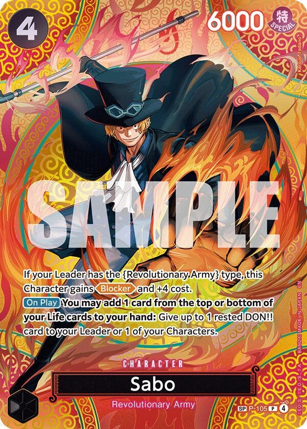Image for Sabo (P-105) (SP) (P-105) (Adventure on Kami's Island) (OP15-EB04) - One Piece Card Game