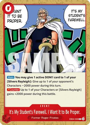 It's My Student's Farewell. I Want It to Be Proper. (EB04-009) (Adventure on Kami's Island) (OP15-EB04)