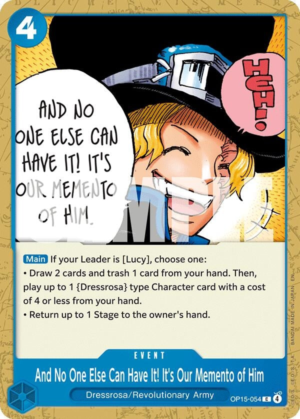 Image for And No One Else Can Have It! It's Our Memento of Him (OP15-054) (Adventure on Kami's Island) (OP15-EB04) - One Piece Card Game