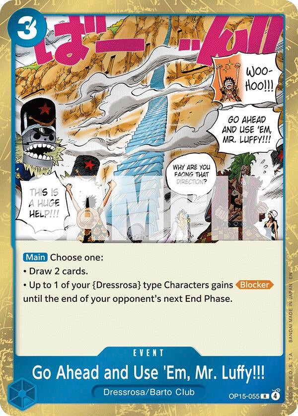 Image for Go Ahead and Use 'Em, Mr. Luffy!!! (OP15-055) (Adventure on Kami's Island) (OP15-EB04) - One Piece Card Game