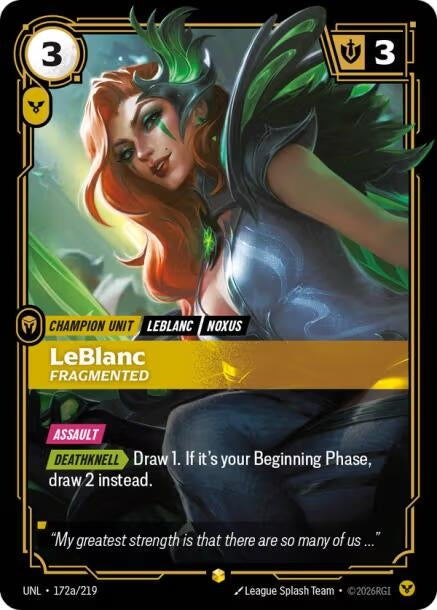 LeBlanc - Fragmented (Alternate Art) (172a/219) (Unleashed)