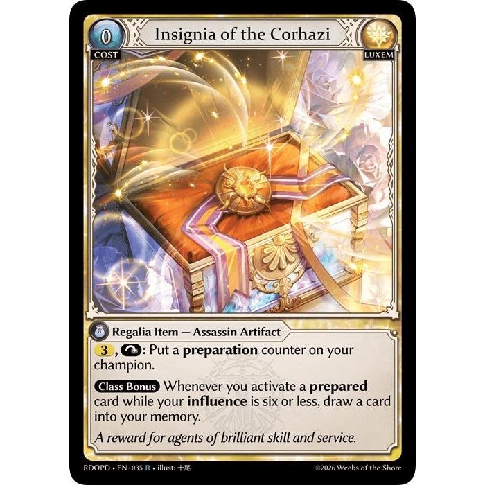 Image for Insignia of the Corhazi (035) (Radiant Origins: Pantheon) - Grand Archive TCG