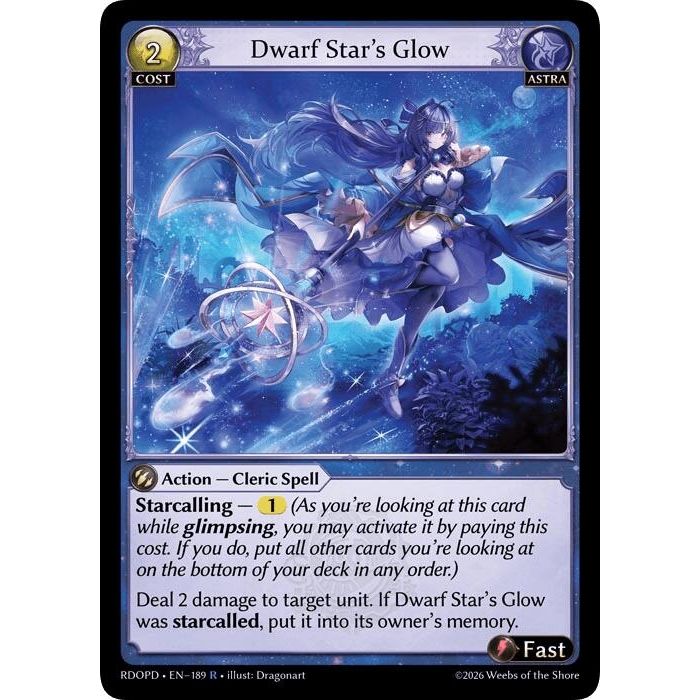 Image for Dwarf Star's Glow (189) (Radiant Origins: Pantheon) - Grand Archive TCG
