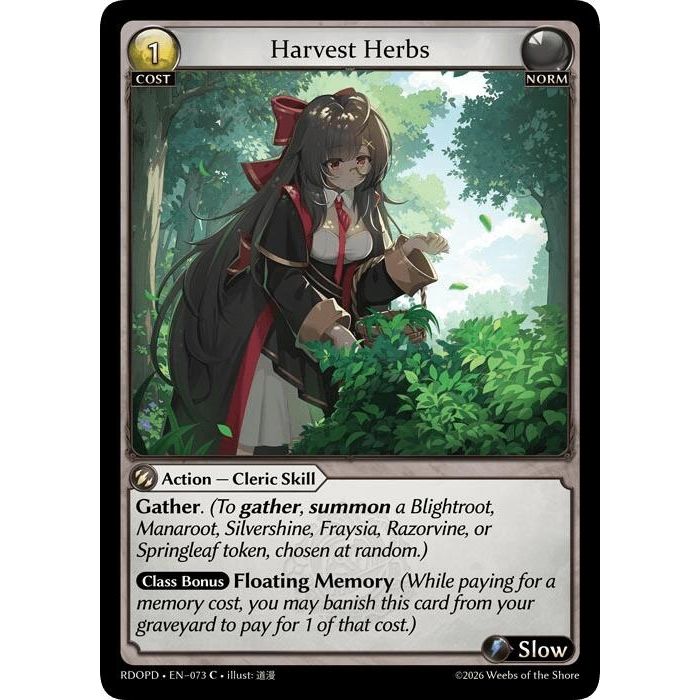 Image for Harvest Herbs (073) (Radiant Origins: Pantheon) - Grand Archive TCG
