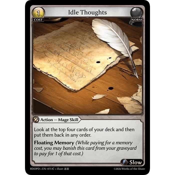 Image for Idle Thoughts (075) (Radiant Origins: Pantheon) - Grand Archive TCG