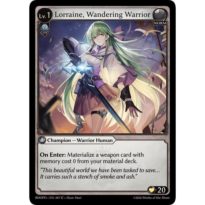 Image for Lorraine, Wandering Warrior (007) (Radiant Origins: Pantheon) - Grand Archive TCG