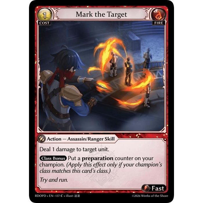 Image for Mark the Target (137) (Radiant Origins: Pantheon) - Grand Archive TCG