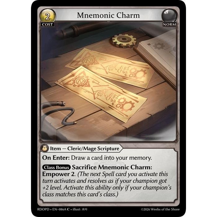 Image for Mnemonic Charm (86A) (086A) (Radiant Origins: Pantheon) - Grand Archive TCG