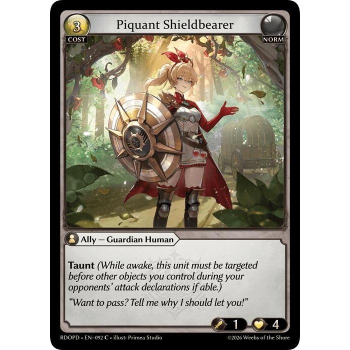 Image for Piquant Shieldbearer (092) (Radiant Origins: Pantheon) - Grand Archive TCG