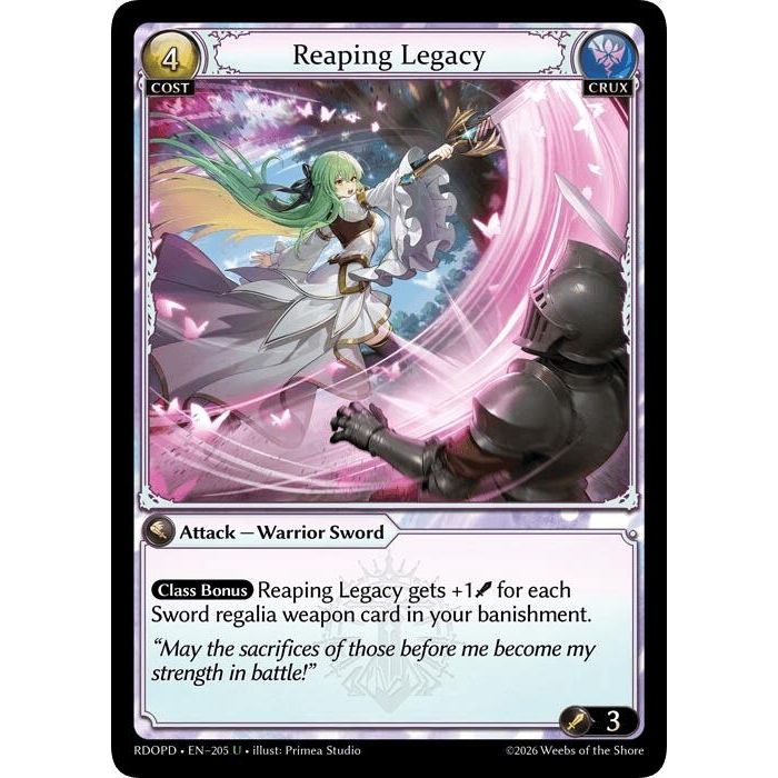 Image for Reaping Legacy (205) (Radiant Origins: Pantheon) - Grand Archive TCG