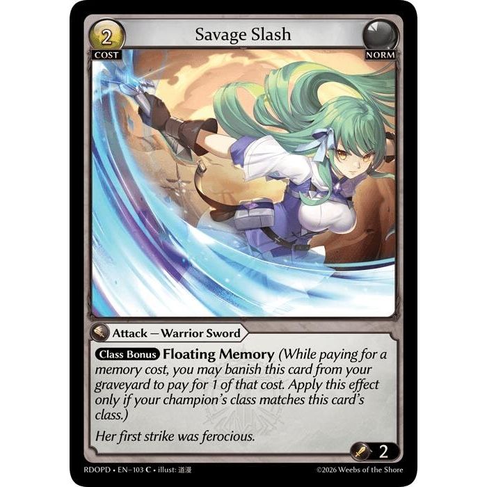 Image for Savage Slash (103) (Radiant Origins: Pantheon) - Grand Archive TCG