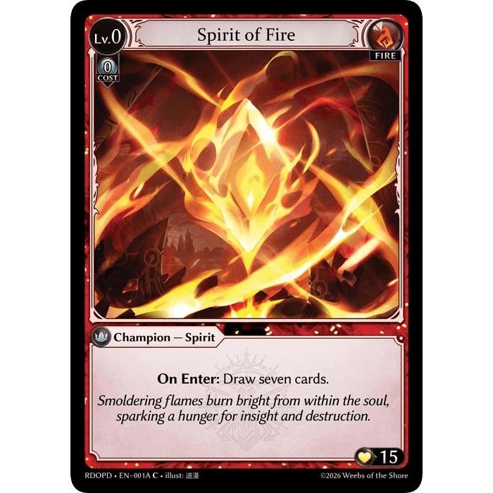 Image for Spirit of Fire (001A) (001A) (Radiant Origins: Pantheon) - Grand Archive TCG